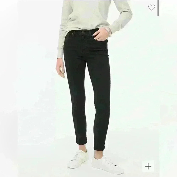 J.Crew 8” Rise Black Skinny Jean in Signature Stretch Midnight Wash Size 28 - Picture 1 of 9